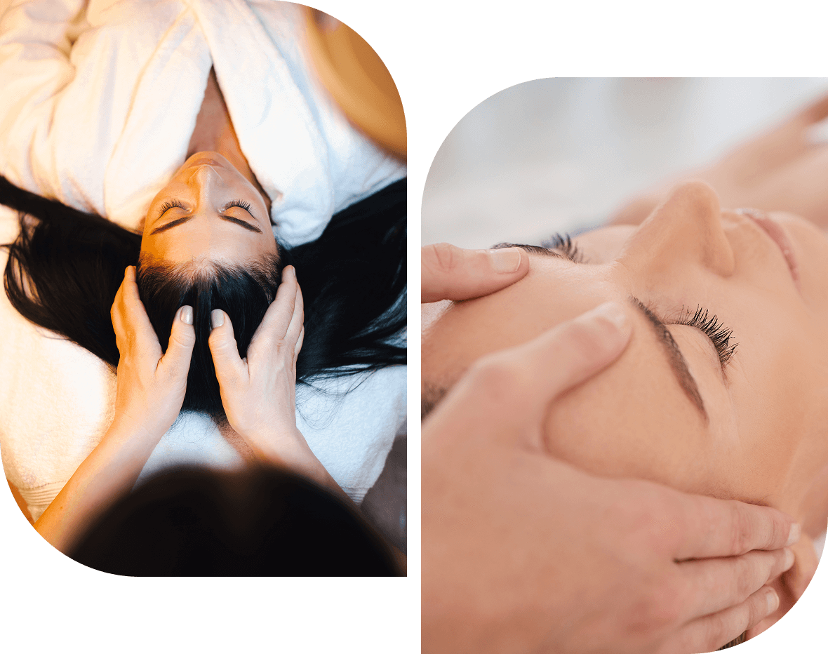 23 Facial massage therapy on relaxed woman.
