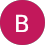 Pink circle with white letter "B" inside.