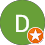 Green circle with letter D and star.