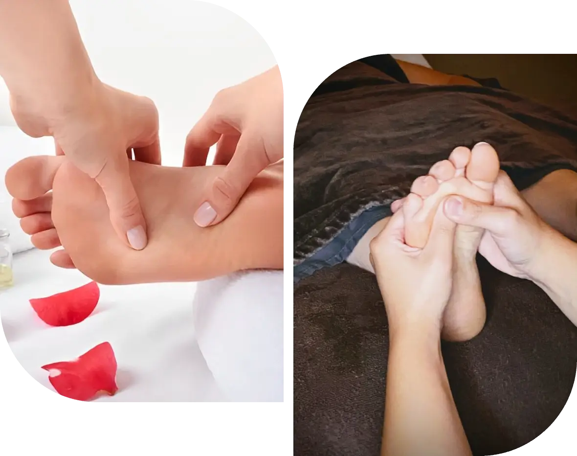24.png (1) A person is holding their foot while another person holds her hand.